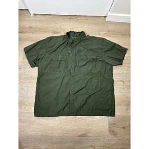 Eotac Operator Grade Green Vented Short Sleeve Button Up Shirt Mens Size XL